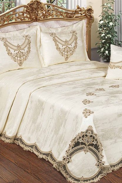 Moda Ceyiz Elfin Cift Kisilik Dantelli Yatak Ortusu Trendyol