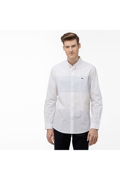 Lacoste Erkek Slim Fit Dugmeli Yaka Acik Mavi Gomlek Trendyol