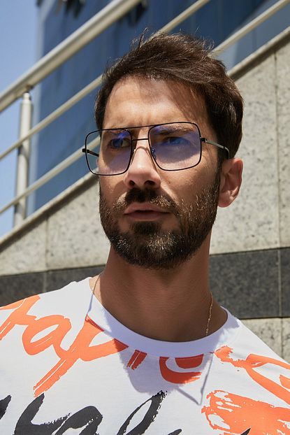 Sateen Men Erkek 602 Siyah 2977 Metal Cerceveli Seffaf Gunes Gozlugu Trendyol