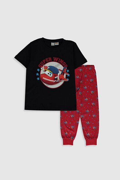 Lc Waikiki Erkek Cocuk Kirmizi Baskili Ltq Pijama Takimi Trendyol