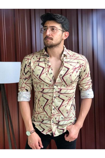 Zahirfashion Erkek Pamuk Desenli Gomlek Trendyol