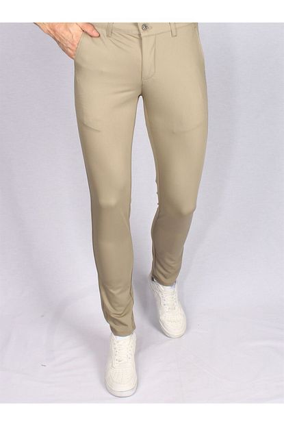 Twenhil Erkek Krem Kumas Slim Fit Pantolon Trendyol