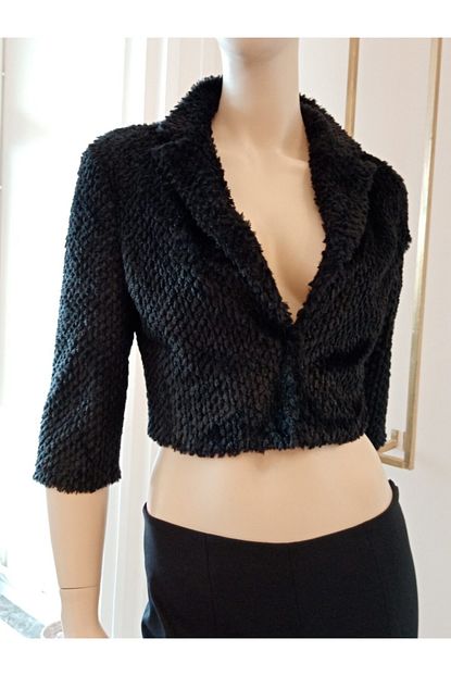 Zstyling Bolero Siyah Kapartma Desen Trendyol