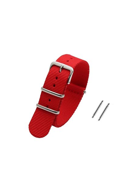 Trendburada 22mm Kirmizi Renk Nato Bez Tekstil Saat Kordonu Kayisi Trendyol
