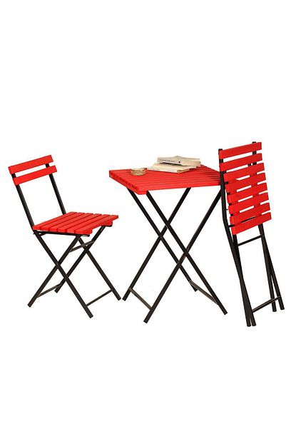 Cmk Bistro Set Balkon Masa Sandalye Takimi Bahce Masa Seti Kirmizi Trendyol
