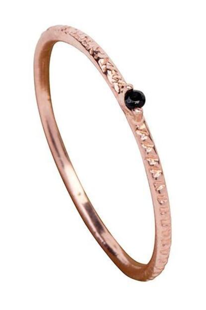 Izla Design Kadin Oltu Tasli Rose Kaplama Gumus Minimal Yuzuk Izlaslvr00005 Trendyol