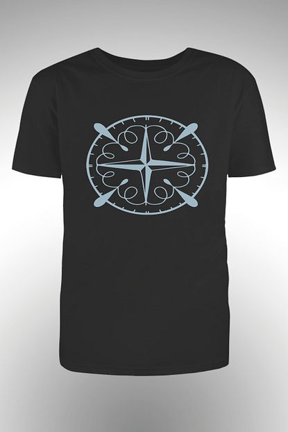 By Okat Erkek Siyah Mavi Sekilli Baskili T Shirt Trendyol