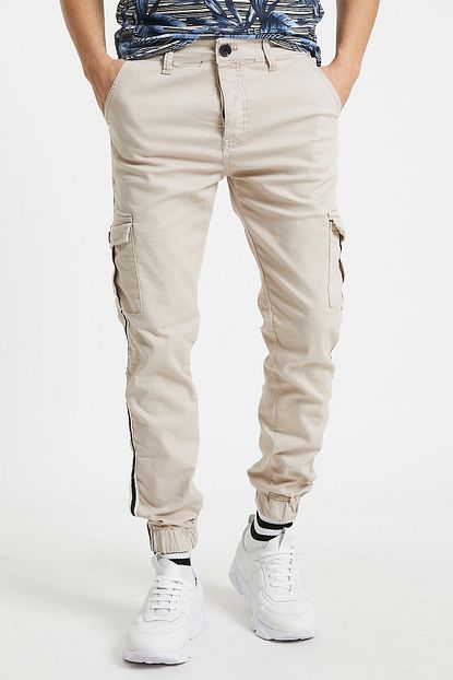 Serseri Slim Fit None Denim Yani Cepli Ve Seritli Dugmeli Paca Lastikli Esnek Kumas Erkek Kargo Pantolon Trendyol