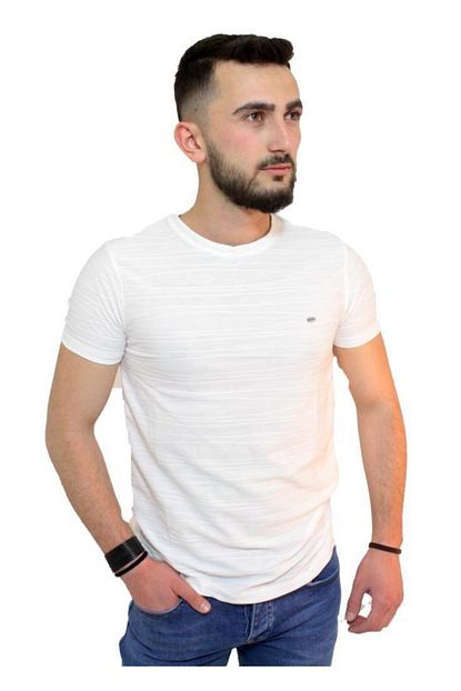 Stil Kombin Erkek Beyaz Kisa Kollu T Shirt Trendyol