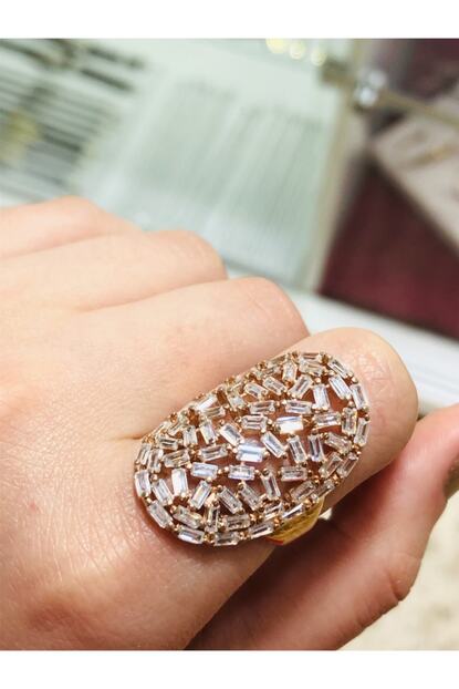 Doga Gumus Kadin Baget Tasli Rose Gold Gumus Yuzuk Trendyol