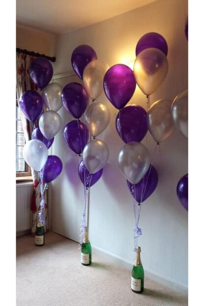 Meri Parti 100 Adet Karisik Gri Mor Renk Metalik Balon Trendyol
