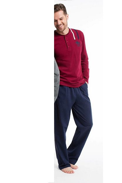 U S Polo Assn Us Polo Assn 17119 Erkek Pijama Takimi Bordo Trendyol