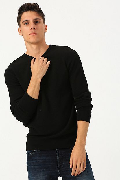 North Of Navy Erkek Siyah Kazak 503760198 Boyner Trendyol