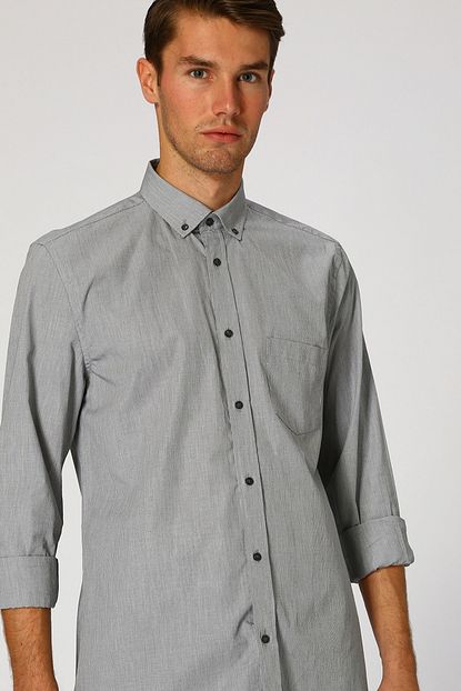 Cotton Bar Erkek Antrasit Gomlek 502955677 Boyner Trendyol