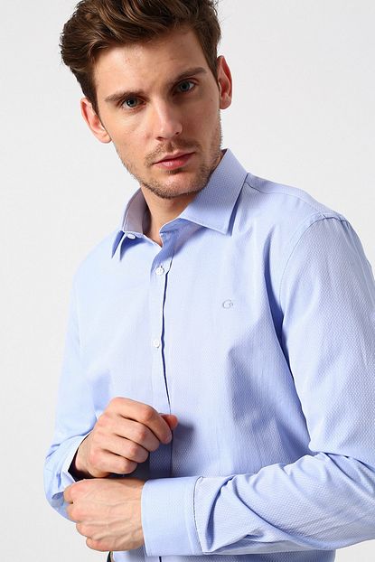 Cotton Bar Erkek Mavi Gomlek 503184157 Boyner Trendyol