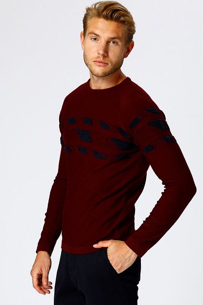 T Box Erkek Bordo Kazak 502953006 Boyner Trendyol