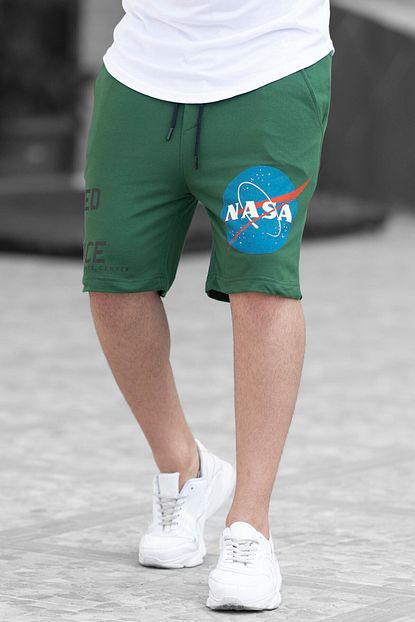Madmext Nasa Baskili Yesil Erkek Sort 4248 Trendyol