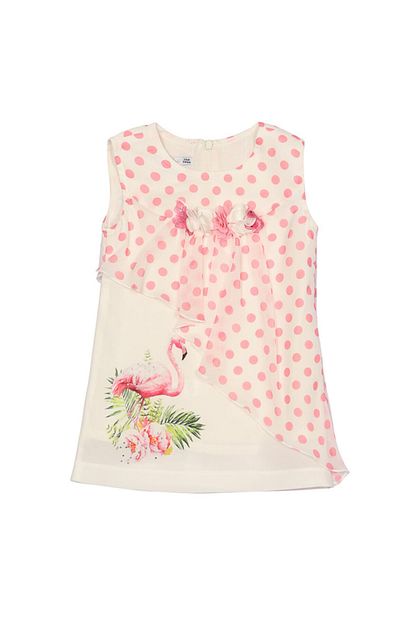 Nanica Kids Kiz Cocuk Pembe Flamingo Desenli Elbise Trendyol
