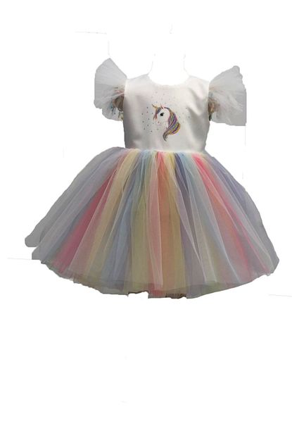 Chatondor Chaton D Or Kiz Cocuk Unicorn Detayli Abiye Elbise Trendyol