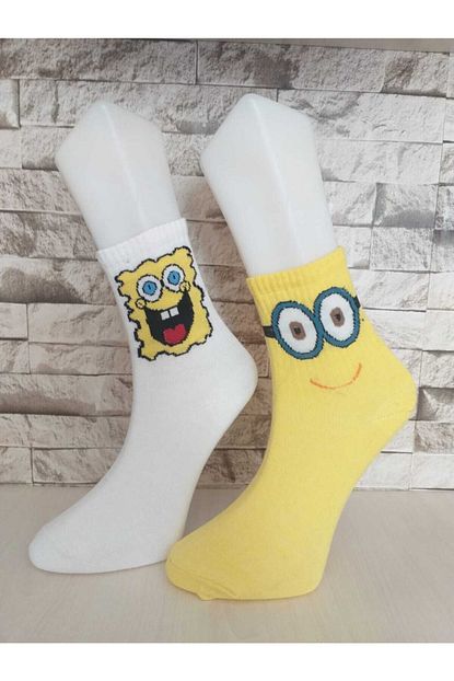 Yalincak Corap Kadin Erkek Sunger Bob Karakterli 2 Li Corap Trendyol