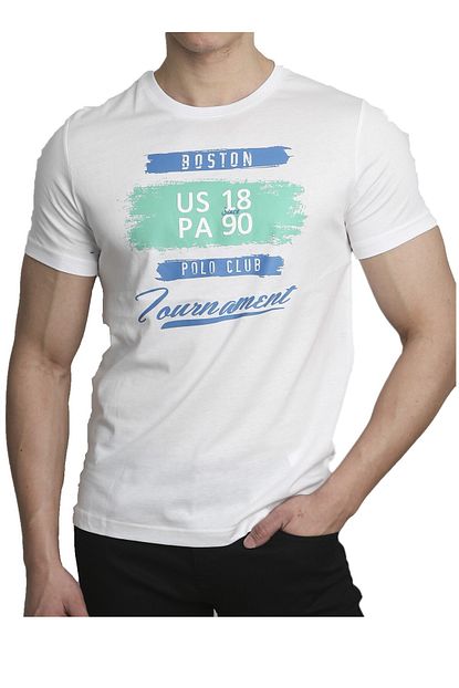 Uspa Erkek Beyaz Baskili Tshirt Trendyol