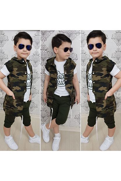 Byasaf Kids Erkek Cocuk Tarz Kamuflaj Kombin Trendyol