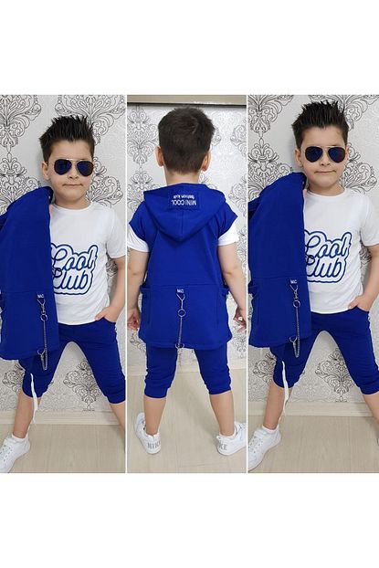 Byasaf Kids Erkek Cocuk Tarz Mavi Kombin Trendyol