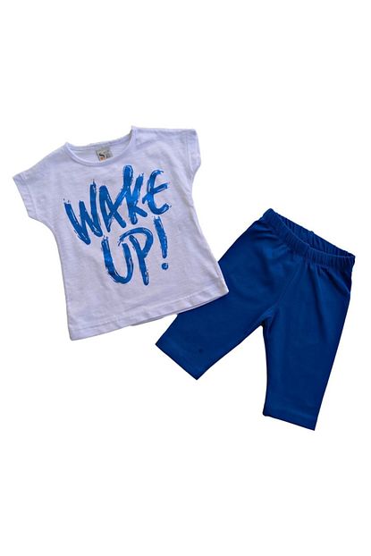 Sip Sip Kiz Bebek Kiz Cocuk Yazlik Taytli Penye Ikili Takim Wake Up Baskili Trendyol