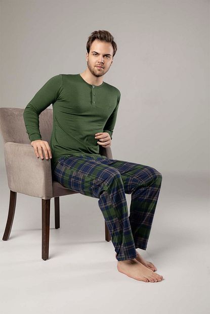 Aydogan Uzun Kollu Ince Erkek Pijama Trendyol