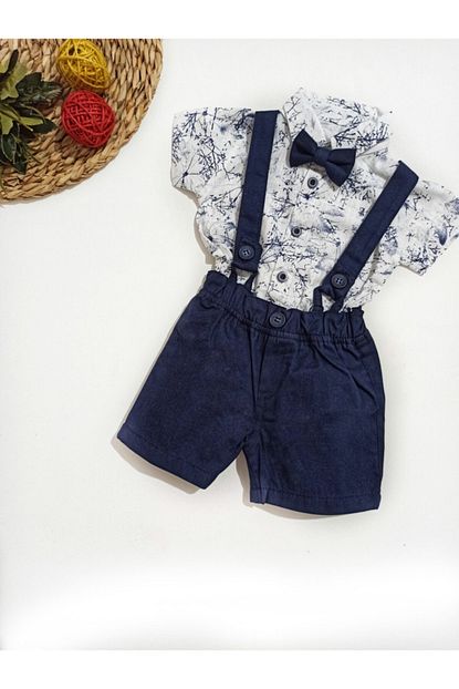 Civil Baby 1583 Ekr Civil Baby Erkek Bebek Papyonlu Salopet 3 12 Ay Ekru