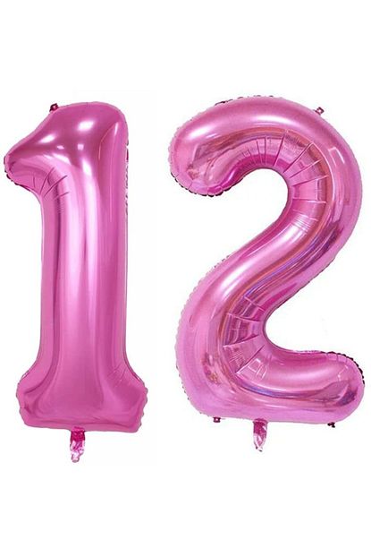 Dms Dekor 12 Yas Rakam Koyu Pembe Fusya Folyo Balon 100cm Trendyol
