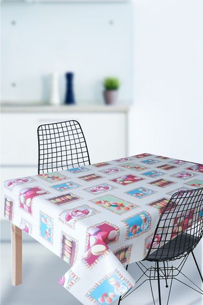 Earabul Astarli Pvc Silinebilir Masa Ortusu Modern Desenli Musamba Masa Ortusu Trendyol