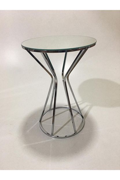 224home Prizma Kum Saati Gumus Yan Sehpa Metal Sehpa Trendyol