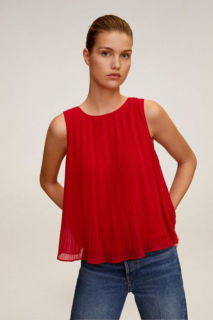 Mango Woman Kadin Kirmizi Pilili Bluz 67027683 Trendyol