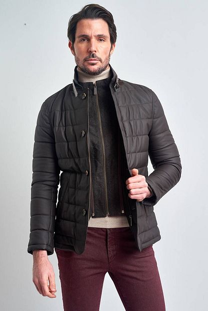 Pierre Cardin Erkek Kahve Hakiki Deri Sisme Mont Trendyol