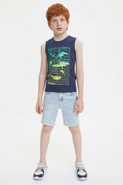 Defacto Erkek Cocuk Slim Fit Jean Bermuda Sort Trendyol