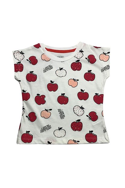 Bebebingo Kiz Cocuk Kirmizi Elma Baskili T Shirt Trendyol