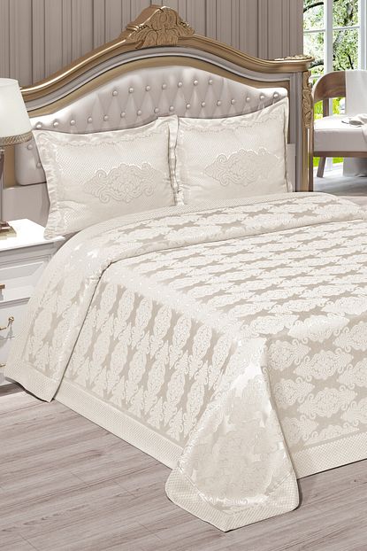 Birhome Florida Pano Sonil Cift Kisilik Yatak Ortusu Krem Trendyol