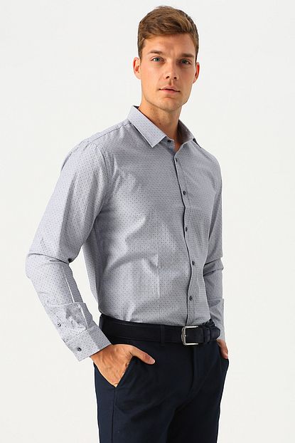 Cotton Bar Erkek Gri Gomlek 503760694 Boyner Trendyol