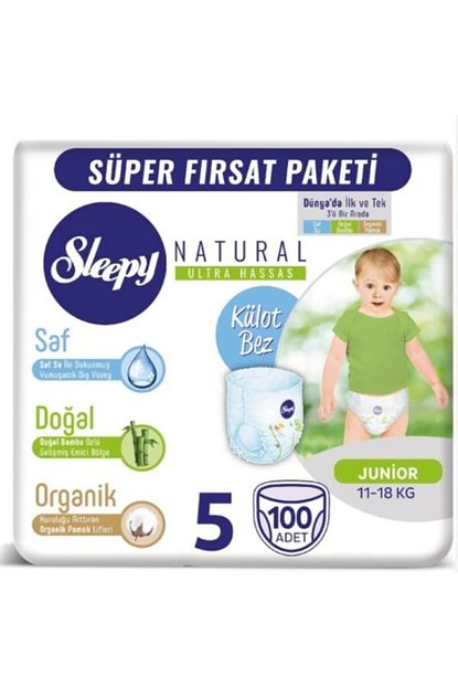 Sleepy Natural Kulotlu Bebek Bezi Mega Paket 5 Numara 100 Adet Trendyol