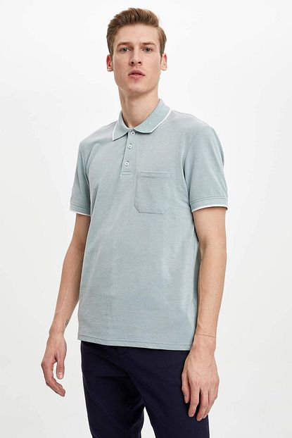 Defacto Erkek Yesil Polo Yaka Kisa Kollu Regular Fit Cepli Tisort M7714az 20sp Gn935 Trendyol