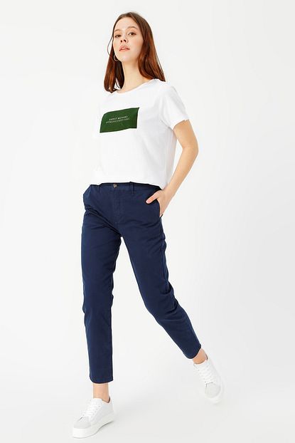 North Of Navy Kadin Lacivert Pantolon 503182190 Boyner Trendyol