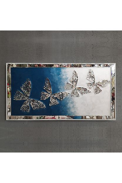 Atlantis Tablo Kelebek Mavi Dortlu Mozaik Ayna 80 X 155 Cm Trendyol