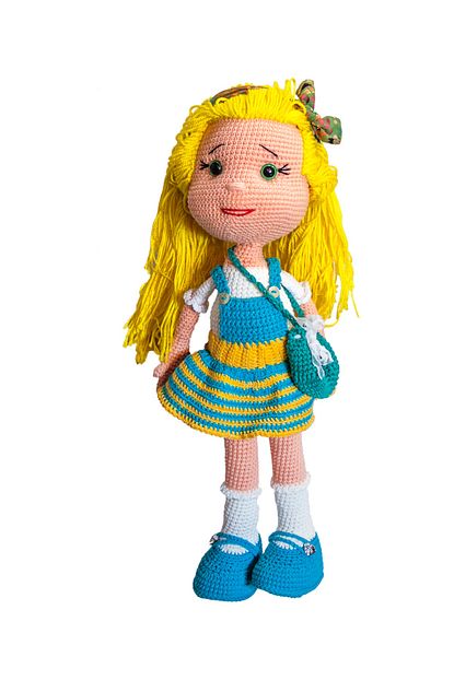 Veramaya Amigurumi El Orgusu Oyuncak Kiz Bebek Sari Sacli 50 Cm Trendyol