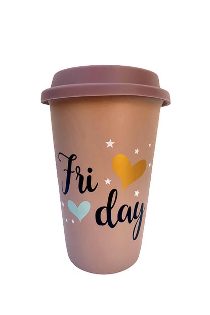Lime Art Shop Silikon Kapakli Friday Acik Kahve Porselen Kupa Bardak Trendyol