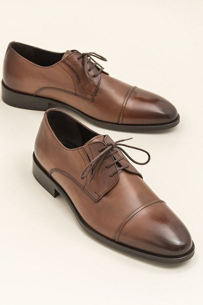 Elle Shoes Hakiki Deri Olav Taba Erkek Klasik Topuklu Ayakkabi 20ysn1156 Trendyol
