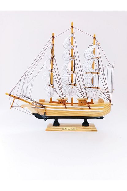 Deco Elit Ahsap El Yapimi Yelkenli Gemi Maketi Dekoratif Hobi 30 Cm B Trendyol