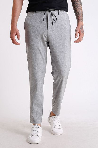 Ltc Jeans Erkek Gri Beli Lastikli Ipli Acik Gri Jogger Pantolon Trendyol
