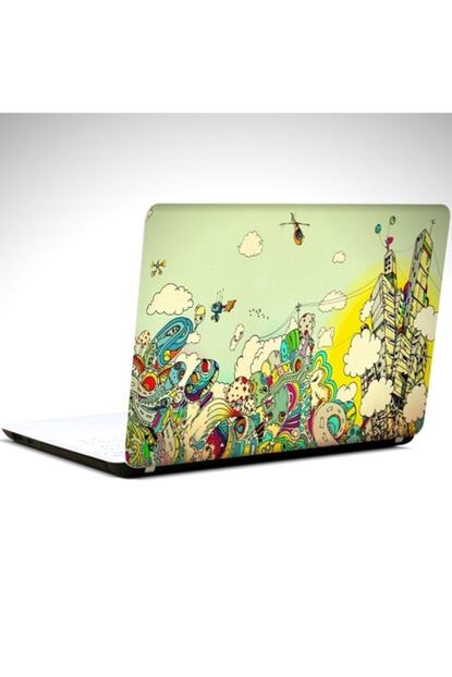 Dekolata Renkli Sehir Cizgi Laptop Sticker Laptop 10 Inch 25x19 Cm Trendyol
