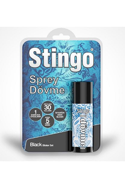 Stingo Sprey Dovme Tattoo Siyah Renk Ve 5 Adet Desen Sablonu Set4 Trendyol
